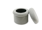 Pouf coffre en tissu bouclette gris SHERA