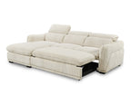Canapé d'angle gauche convertible avec coffre en velours côtelé épais beige PETUNIA - Angle gauche