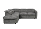 Canapé d'angle convertible avec coffre de rangement en tissu bouclette gris BAYA - angle gauche