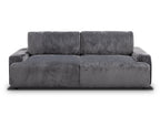 Canapé convertible avec coffre en velours côtelé épais gris MILO