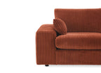 Canapé d'angle réversible en gros côtelé doux terracotta SIRINA