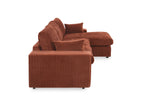 Canapé d'angle réversible en gros côtelé doux terracotta SIRINA