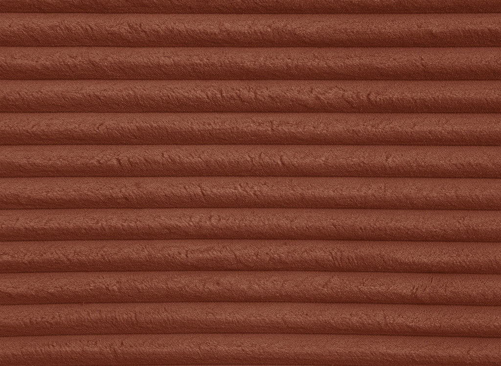 Canapé d'angle convertible avec méridienne et coffre en gros côtelé terracotta TILDA - Angle droit