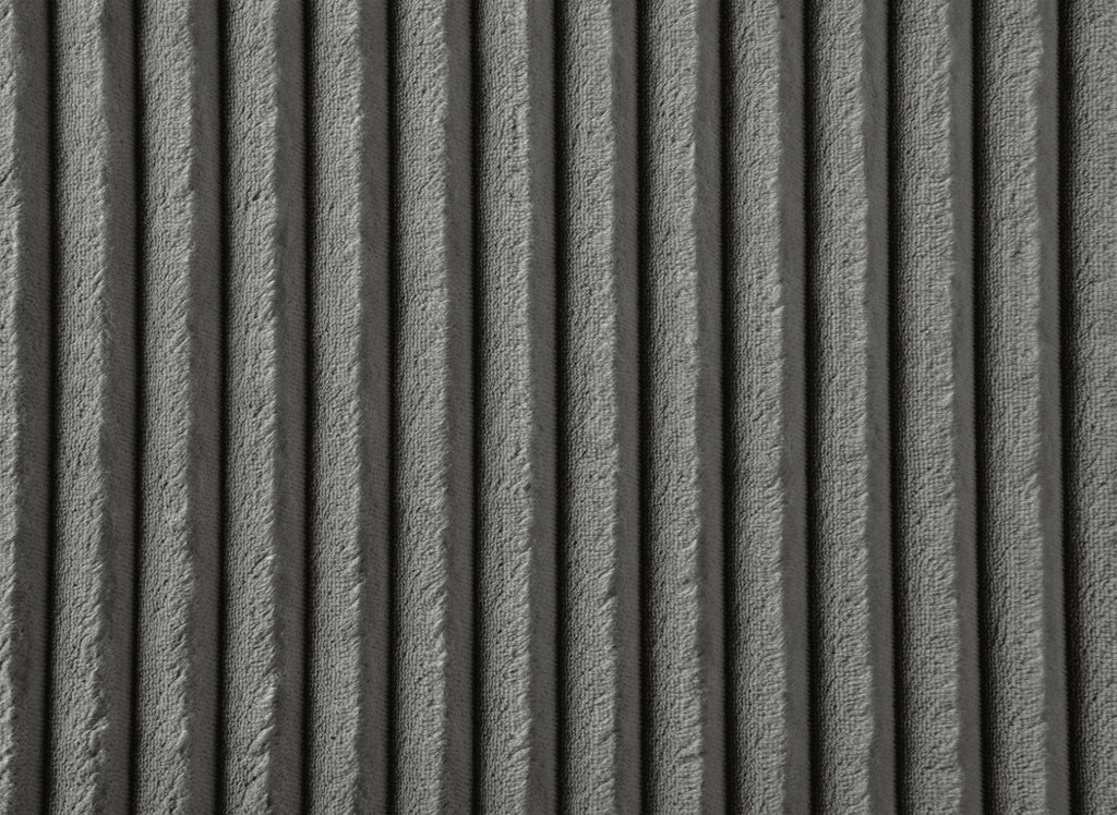 Canapé panoramique réversible convertible avec coffre en velours côtelé épais gris NOELIA