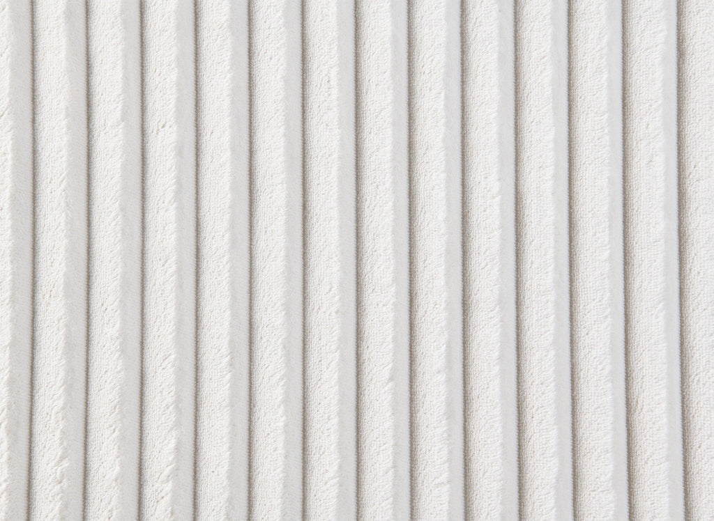 Canapé panoramique réversible convertible avec coffre en velours côtelé épais beige NOELIA