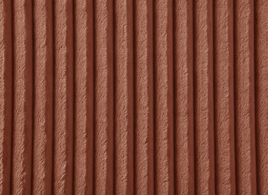 Canapé d'angle réversible convertible avec coffre en velours côtelé épais terracotta NOELIA