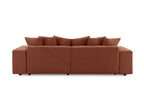 Canapé d'angle réversible convertible avec coffre en velours côtelé épais terracotta NOELIA