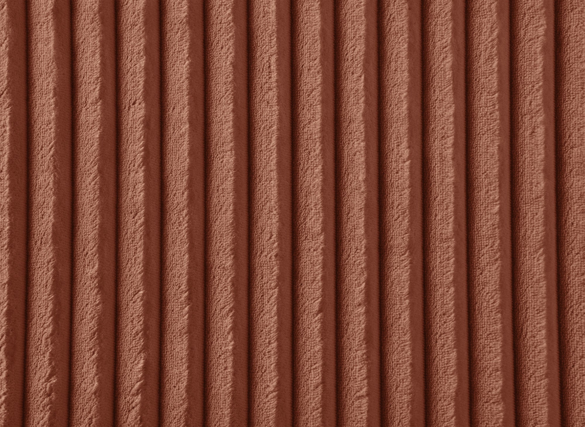 Canapé panoramique réversible convertible avec coffre en velours côtelé épais terracotta NOELIA