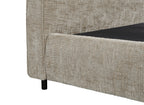 Lit coffre en velours chiné taupe 160x200cm MELO
