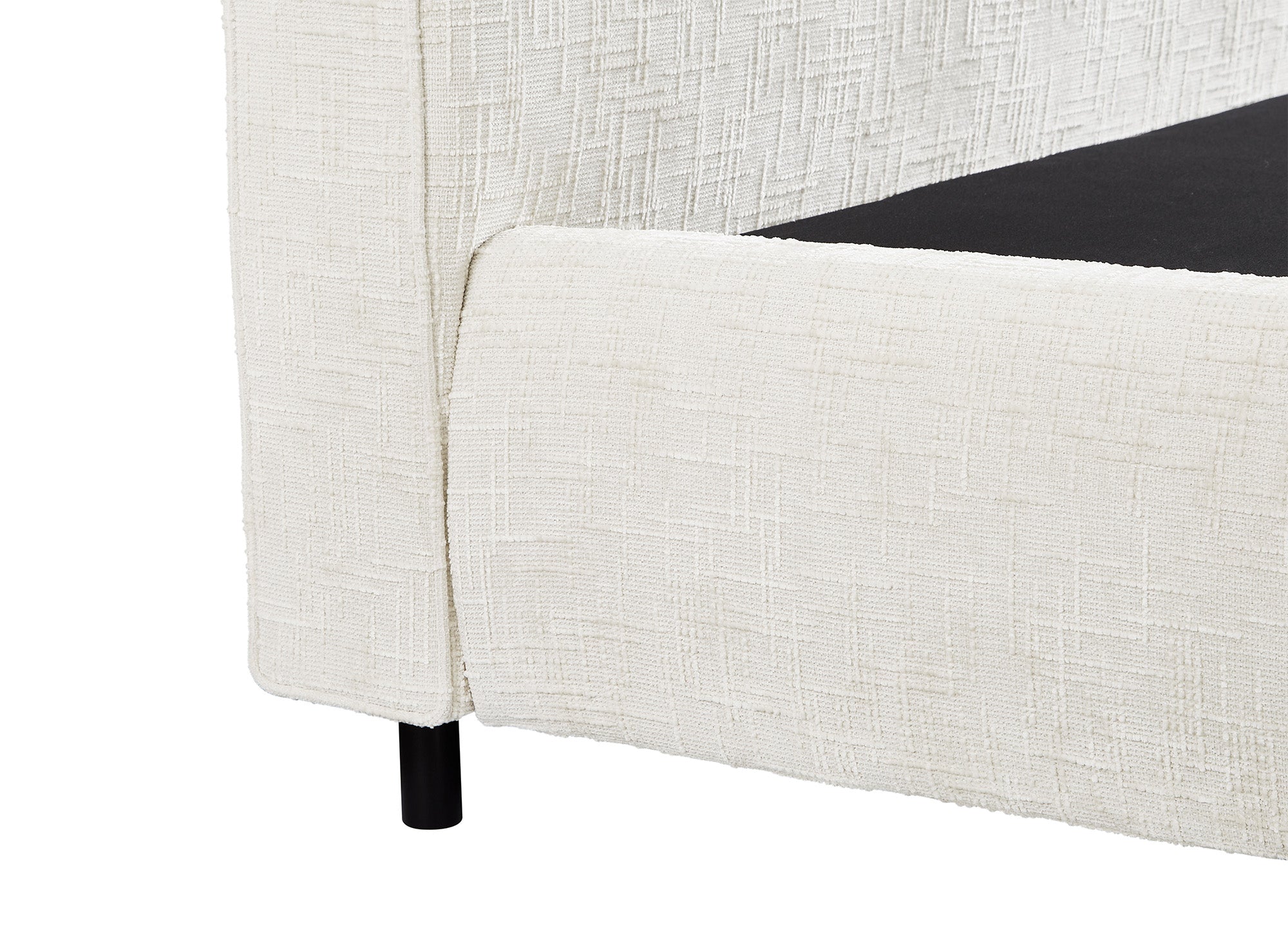 Lit coffre en velours chiné beige 160x200cm MELO