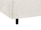 Lit coffre en velours chiné beige 140x190cm MELO