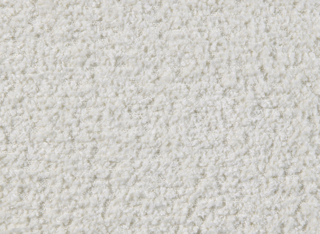 Canapé d'angle convertible avec coffre en tissu bouclette écru HAVEN - Angle gauche