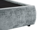 Lit coffre en tissu bouclette doux gris 180x200 cm NOAH
