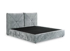 Lit coffre en tissu bouclette doux gris 140x190 cm NOAH
