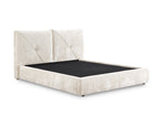 Lit coffre en tissu bouclette doux beige 140x190 cm NOAH
