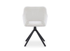 Lot de 2 chaises pivotantes design en tissu bouclette blanc écru CIEL