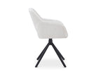 Lot de 2 chaises pivotantes design en tissu bouclette blanc écru CIEL