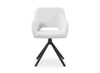 Lot de 2 chaises pivotantes design en tissu bouclette blanc écru CIEL