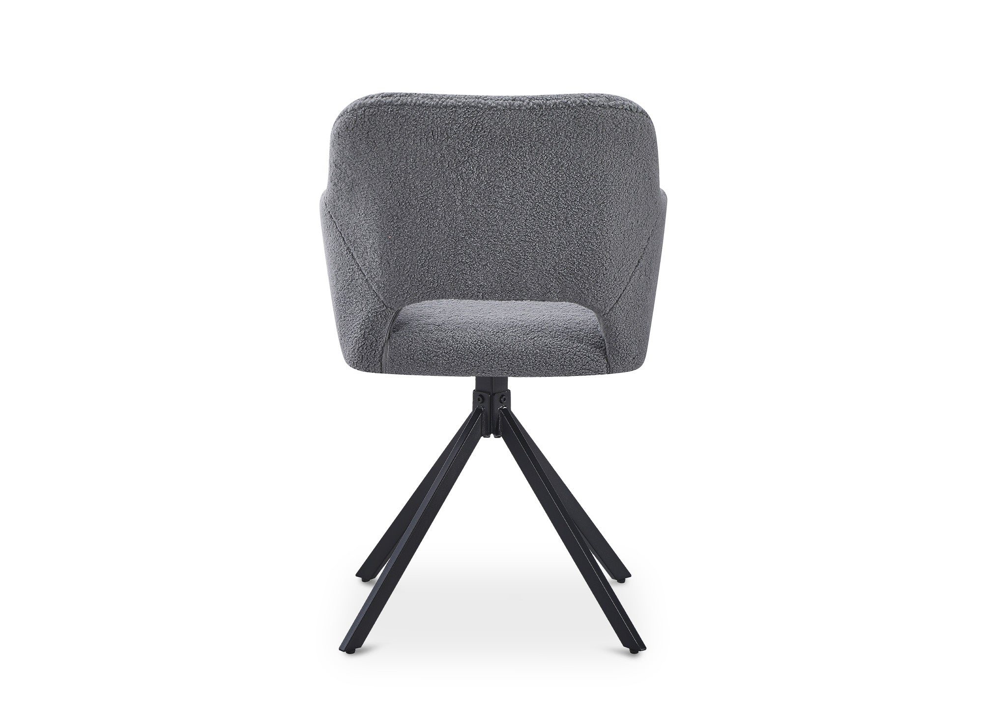 Lot de 2 chaises pivotantes design en tissu bouclette gris CIEL