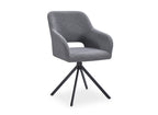 Lot de 2 chaises pivotantes design en tissu bouclette gris CIEL