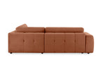 Canapé d'angle convertible avec coffre en tissu terracotta HAVEN - Angle droit