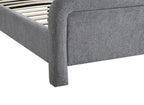 Lit double en tissu doux gris 180 x200 cm ANELA