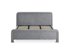 Lit double en tissu doux gris 180 x200 cm ANELA