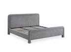 Lit double en tissu doux gris 180 x200 cm ANELA