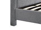 Lit double en tissu doux gris 160 x200 cm ANELA