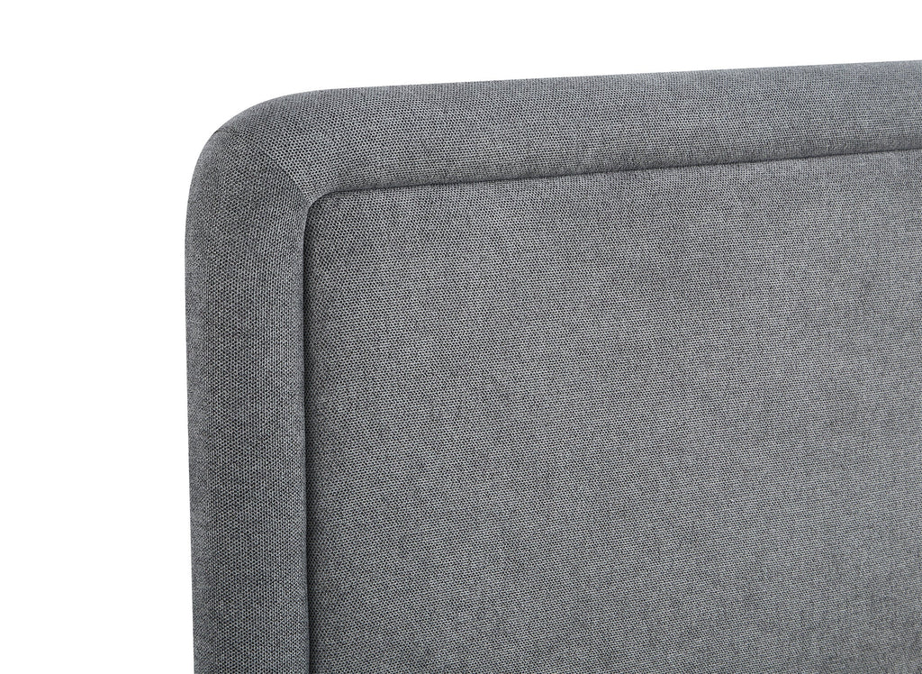 Lit double en tissu doux gris 160 x200 cm ANELA