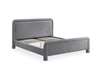 Lit double en tissu doux gris 160 x200 cm ANELA