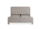 Lit double en tissu doux taupe 160 x200 cm ANELA