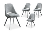 Lot de 4 chaises effet peau de mouton gris clair NARCISSE