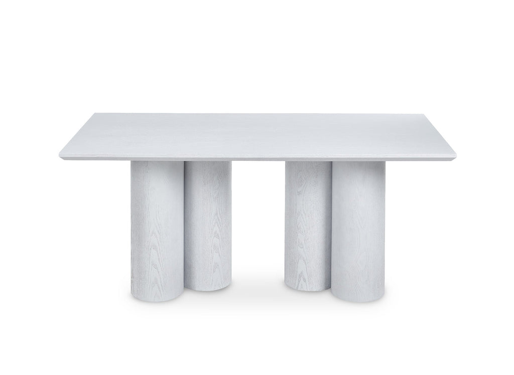 Table à manger blanche pieds forme organique 6 personnes ROSALIA