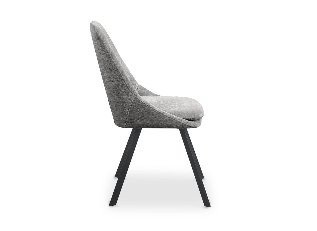 Lot de 4 chaises en velours texturé gris NARCISSE