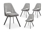 Lot de 4 chaises en velours texturé gris NARCISSE