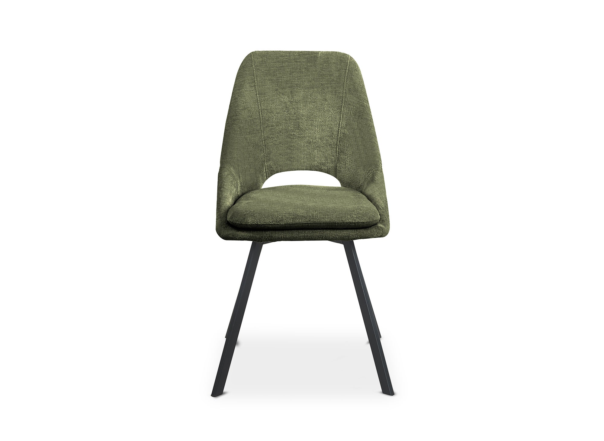 Lot de 4 chaises en velours texturé vert olive NARCISSE