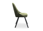 Lot de 4 chaises en velours texturé vert olive NARCISSE