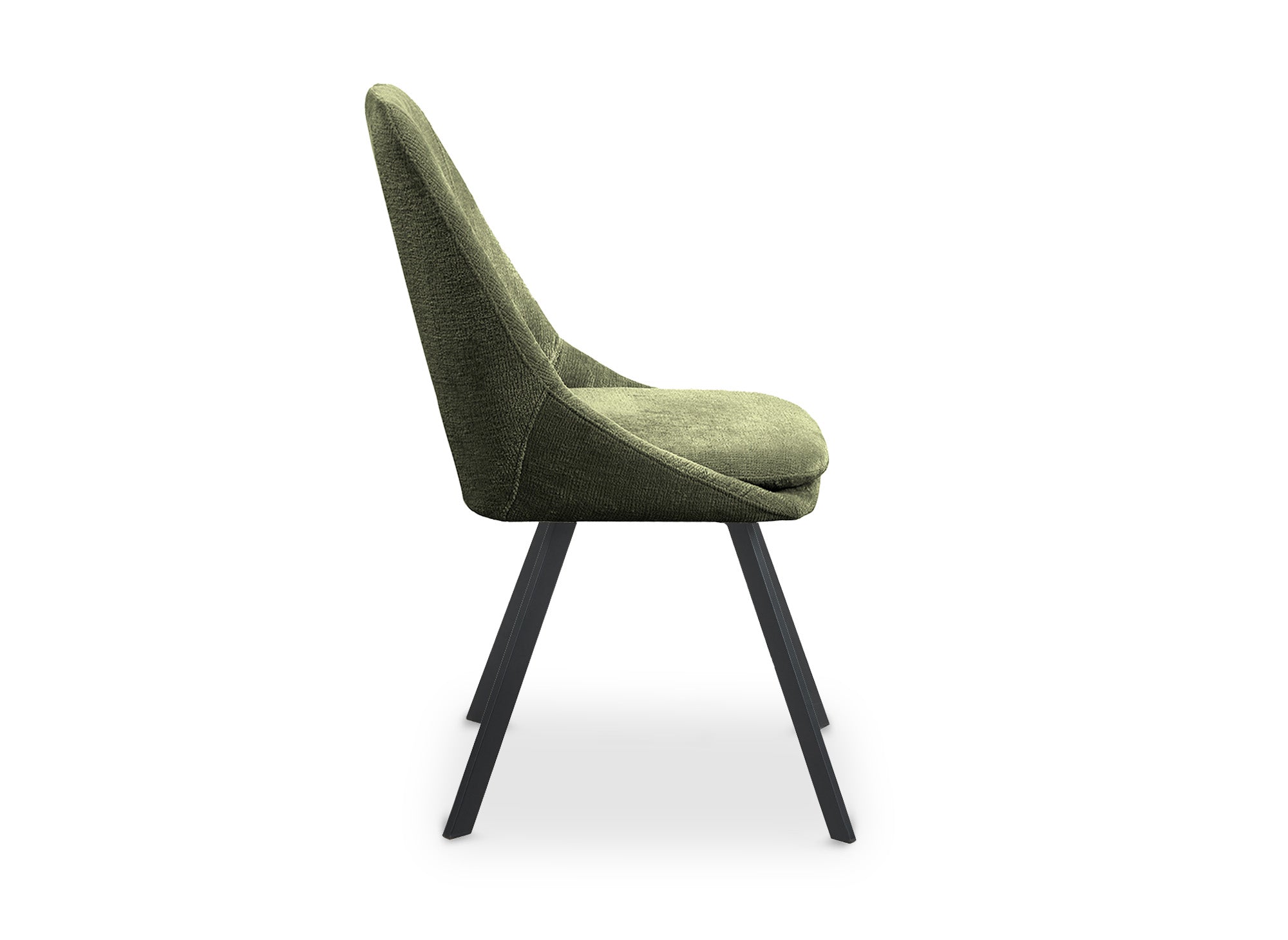 Lot de 4 chaises en velours texturé vert olive NARCISSE