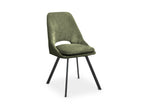 Lot de 4 chaises en velours texturé vert olive NARCISSE