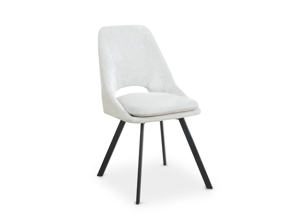 Lot de 4 chaises en velours texturé beige NARCISSE