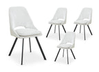Lot de 4 chaises en velours texturé beige NARCISSE