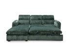 Canapé d'angle convertible en velours côtelé épais vert ISABELLA - Angle gauche