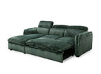 Canapé d'angle convertible en velours côtelé épais vert ISABELLA - Angle gauche
