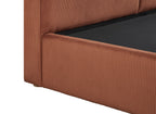 Lit coffre en velours côtelé terracotta 180x200 cm ZELIA