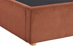 Lit coffre en velours côtelé terracotta 160x200 cm ZELIA