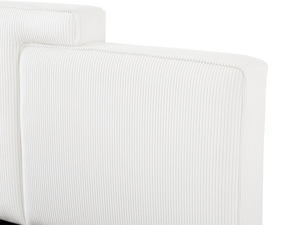 Lit coffre en velours côtelé écru 160x200 cm ZELIA