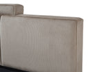 Lit coffre en velours côtelé taupe 140x190 cm ZELIA