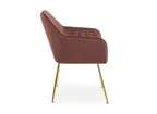 Lot de 2 chaises avec accoudoirs en velours rose EDWIGE