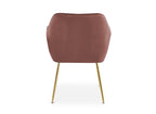 Lot de 2 chaises avec accoudoirs en velours rose EDWIGE